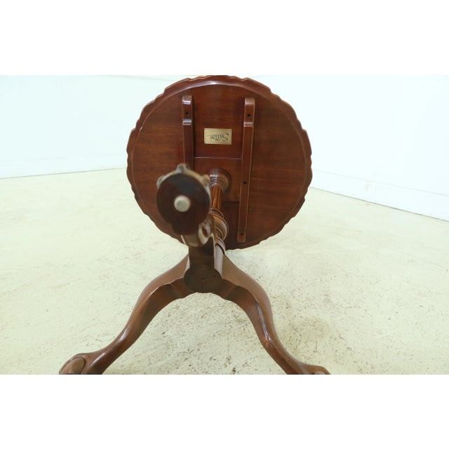 Brown Sutton Ball & Claw Chippendale Mahogany Piecrust Table For Sale - Image 8 of 10