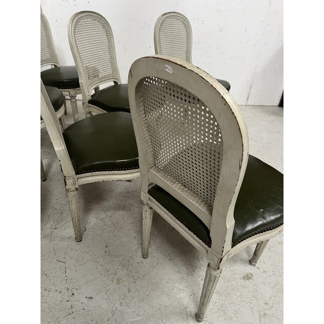 Louis XVI Style Chairs in Patinated Beechwood, Set of 7 For Sale - Image 9 of 16