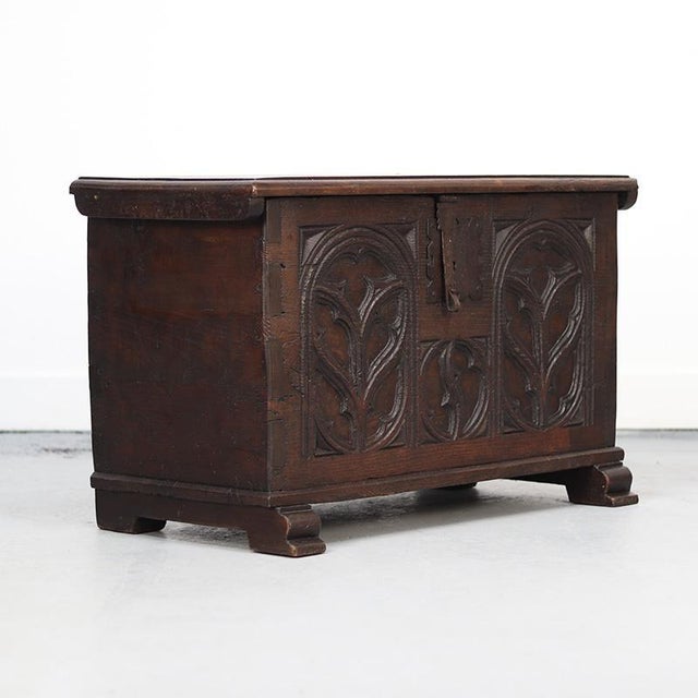 18th Century Oak Gothic Spanish Antique Chest For Sale - Image 10 of 10