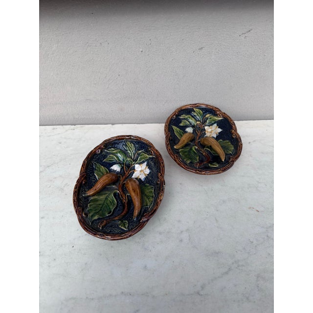 Pair of 19th Century Austrian Majolica Pepper Platter Johann Maresh For Sale - Image 4 of 5