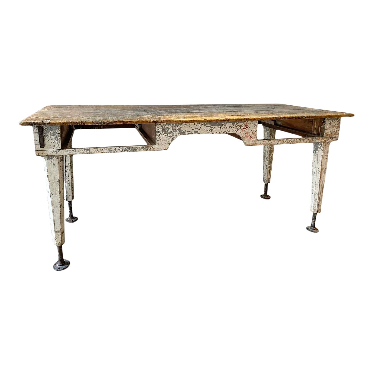 1980s Shabby Chic Painters Work/Dining Table Chairish