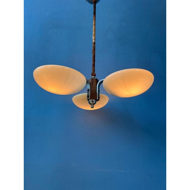 Art Deco Glass Pendant Lamp For Sale - Image 3 of 11