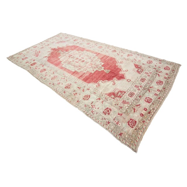 Vintage Washed Out Turkish Wool Rug- 5′8″ × 10′10″ For Sale - Image 4 of 7