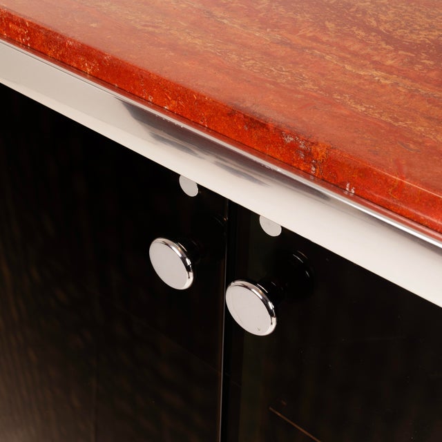 Marble and Leather Tucroma Sideboard by Guido Faleschini for i4 Mariani, 1970 For Sale - Image 15 of 18