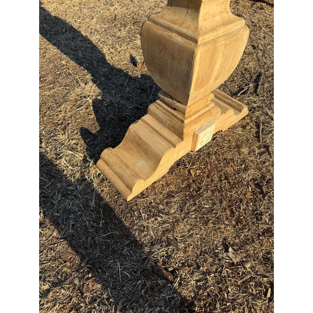 Large 19th Century French Country Bleached Solid Oak Console Table For Sale - Image 4 of 12