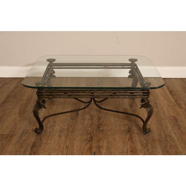 Neoclassical Style Iron And Glass Coffee Table For Sale - Image 17 of 18