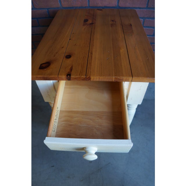 1990s Ethan Allen Farmhouse Pine End Tables ~ a Pair For Sale - Image 5 of 12