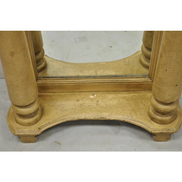 Wood Antique American Victorian 88" Tall Hall Entry Mirror With Pedestal Plant Stands For Sale - Image 7 of 12