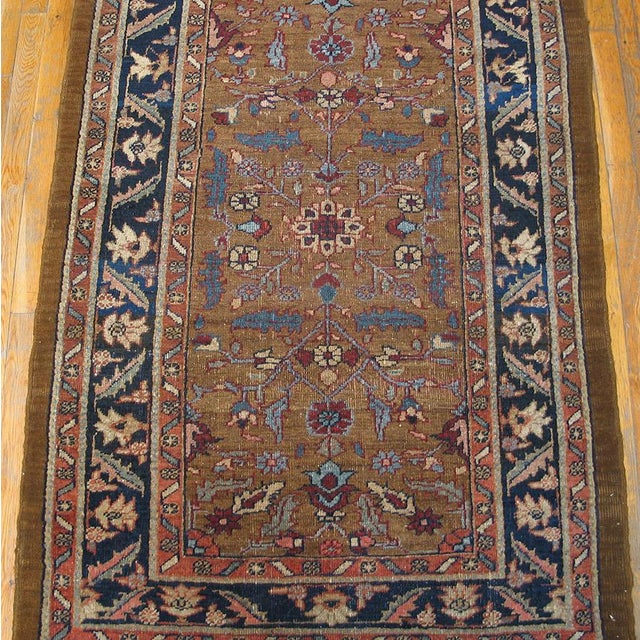 Persian 1920s Brown Floral Antique n.w. Persian Heriz Rug 3'7" X 5'9" Knotted Wool Carpet For Sale - Image 3 of 4