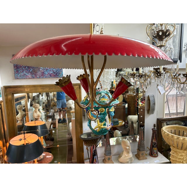 Italian Modern Enamel and Brass Pendant For Sale In Houston - Image 6 of 14