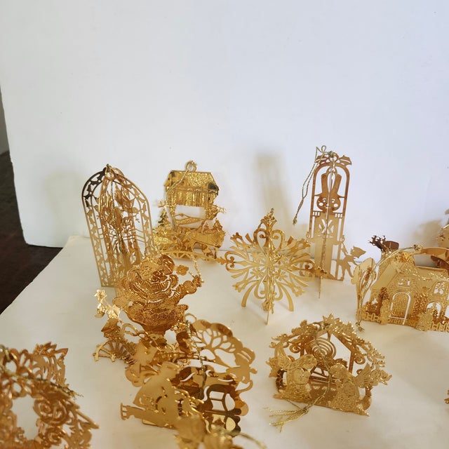 Vintage Danbury Mint 23k Gold Bathed Christmas Ornaments 31 Pieces Set For Sale In Los Angeles - Image 6 of 9