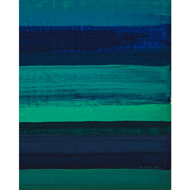 "Horizontal Lines 9" Small Abstract Acrylic Painting by Simon Findlay For Sale - Image 4 of 7