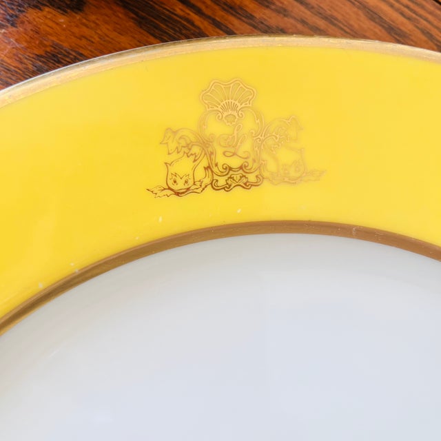 1990s 1990s Bernardaud Neoclassical Limoges "Sandy Lane" 12" Charger Plates French Luxury Porcelain With Gold Trim - a Pair For Sale - Image 5 of 7