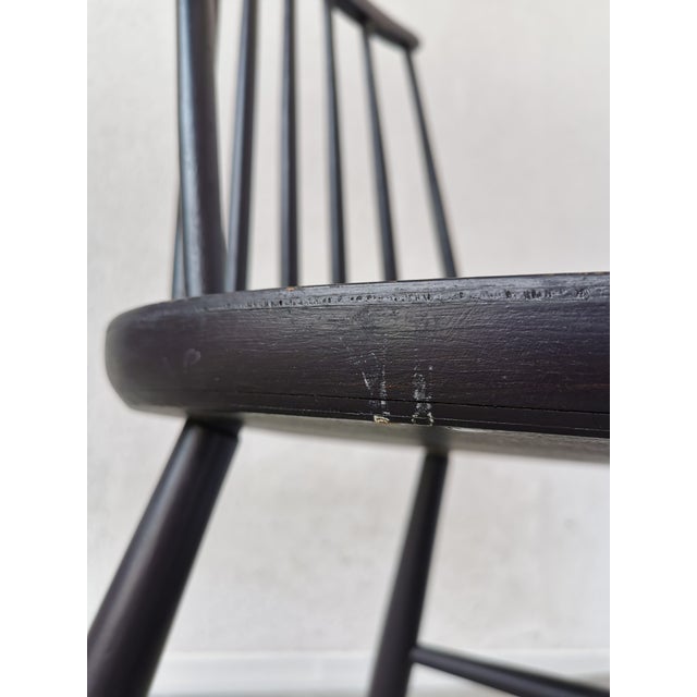 Vintage Scandinavian Black Beech Dining Chair in the style of Ilmari Tapiovaara, 1970s For Sale - Image 9 of 17
