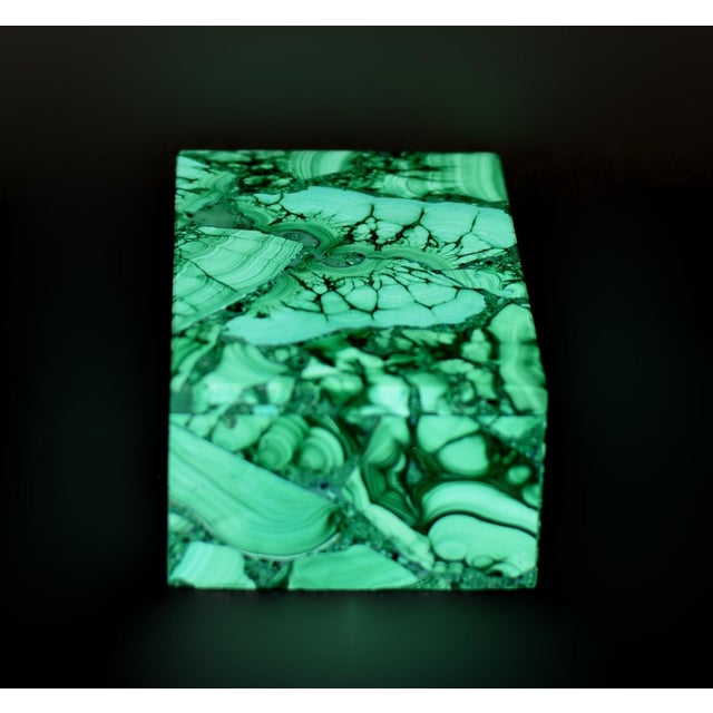Malachite Box Natural Gemstone Butterfly For Sale - Image 11 of 16