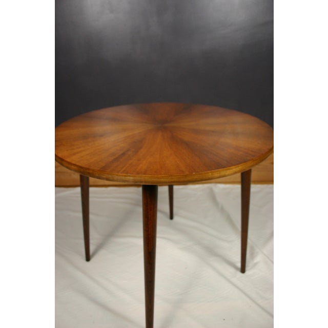 Mid-Century Modern Vintage Danish Sunburst Table in Walnut, 1960s For Sale - Image 3 of 13