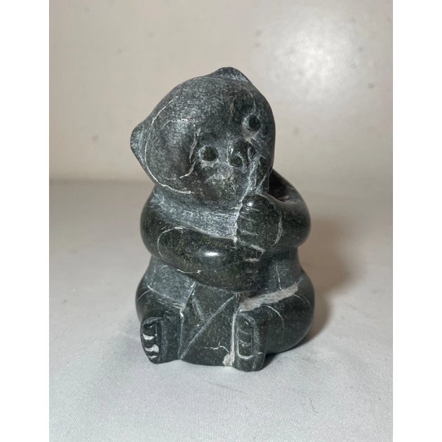 Up for sale is a nice quality hand carved vintage Canadian Inuit soapstone bear sculpture. It's sculpted out of a solid...
