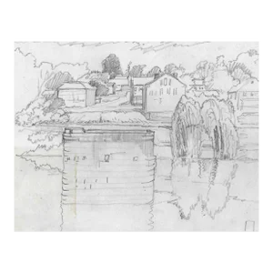 1940s Norman Kent Ohio Village Drawing