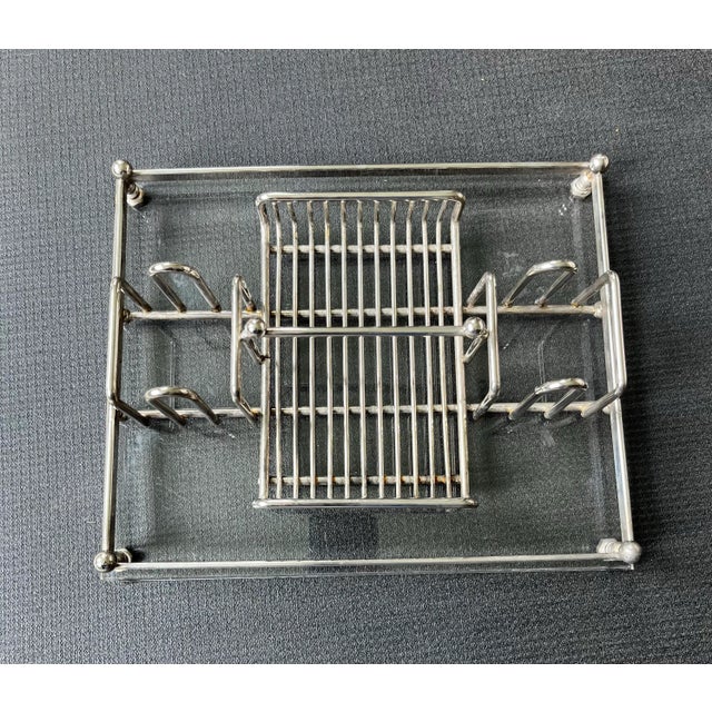 1960s Vintage Lucite Buffet Caddy Utensil Rack & Organizer For Sale - Image 10 of 11