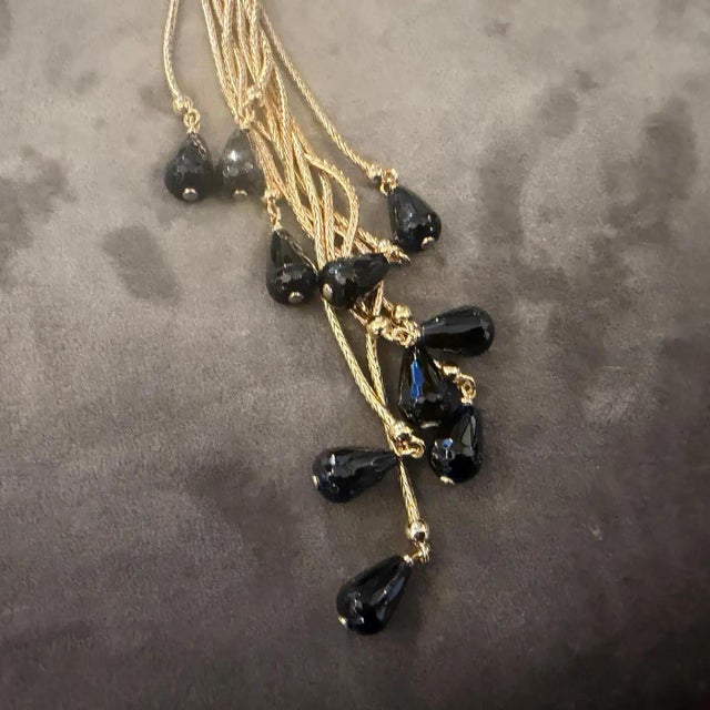 21st Century Vintage Costume Jewelry Gilt Metal Italian Multi Strand Necklace 2 For Sale - Image 14 of 17