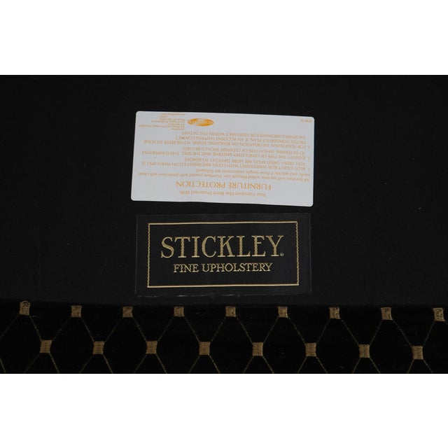 Pair of Stickley Upholstered Large Chairs & Ottoman For Sale - Image 11 of 12