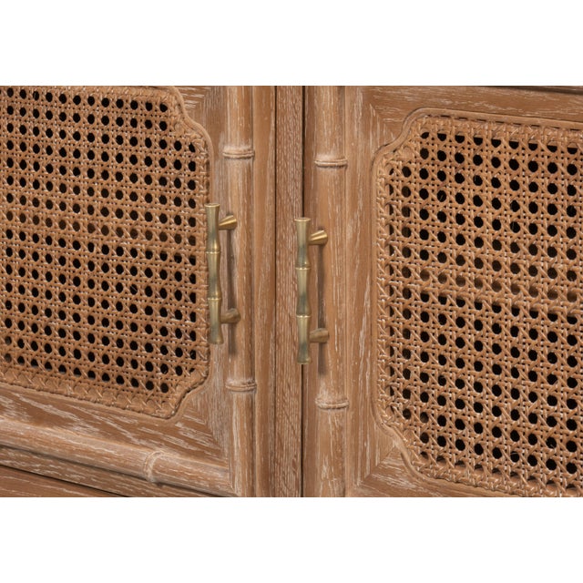 British Colonial Drop Leaf Server with Caned Doors For Sale - Image 10 of 11