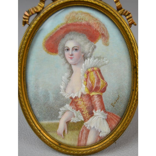 Darcet, Portrait Miniature of a Lady from the Rococo Period, 1800s, Painting, Framed For Sale - Image 3 of 11