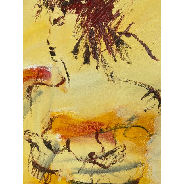 Late 20th Century Abstract Nude Woman, Acrylic on Canvas For Sale - Image 4 of 7