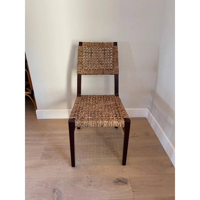 Mahogany Frame Woven Dining Chair For Sale - Image 11 of 12