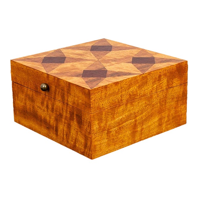 1960s Mid Century Modern Small Burled Wood With Rosewood Inlays Jewelry ...