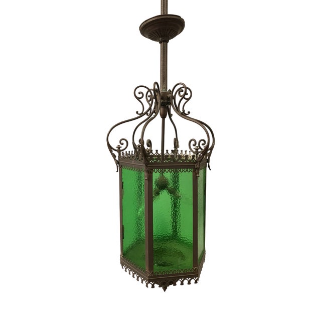 Bronze and Patinated Brass Vestibule Lantern For Sale