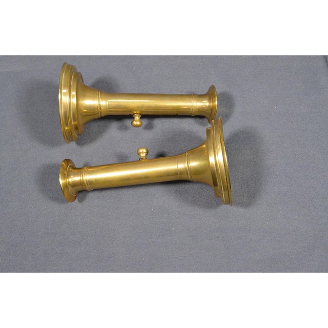 Late 19th Century Pair of 19th Century French Brass Push-Up Candlesticks, Circa 1880 For Sale - Image 5 of 9