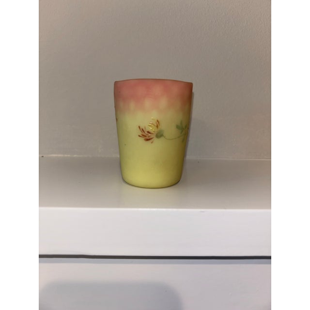 19th Century Mt. Washington Diamond Quilted Burmese Glass Toothpick Holder For Sale - Image 4 of 9