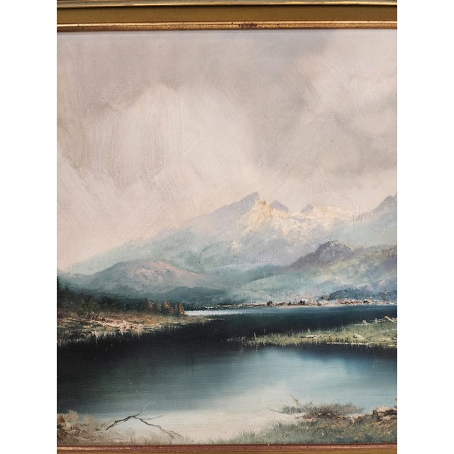 Mid 20th Century Gorgeous Original Oil Landscape Painting in the Style of the Hudson River Schools For Sale - Image 11 of 11