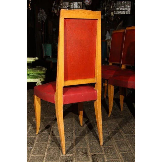 Set of Four Red French Chairs For Sale - Image 4 of 5
