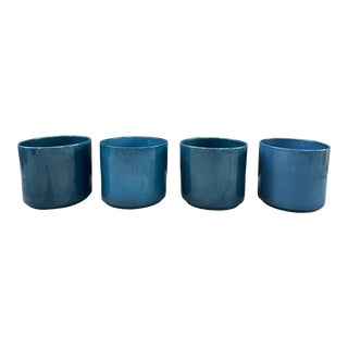 Blue Vintage Gainey Ceramic Planters - Set of 4 For Sale
