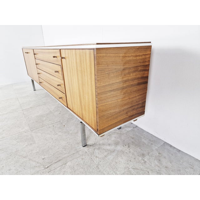 1960s Vintage Sideboard attributed to Pieter De Bruye for Al Furniture, 1960s For Sale - Image 5 of 10