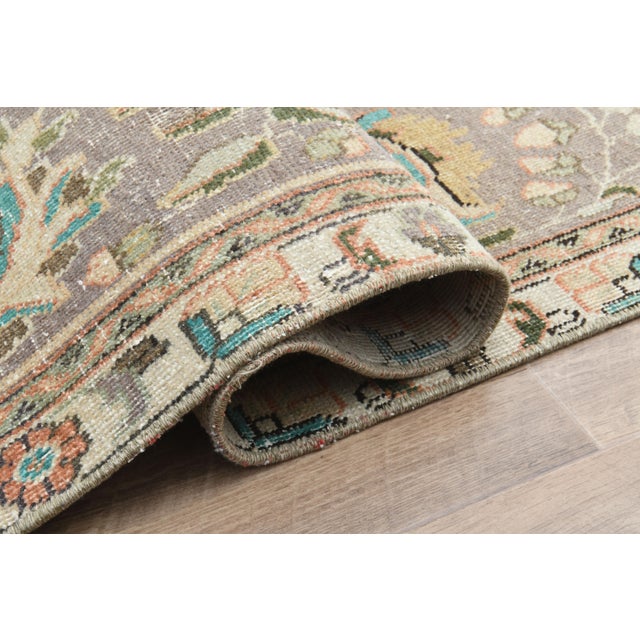 Persian 1970s Vintage Persian Handmade Wool Cotton Orange Area Rug For Sale - Image 3 of 11