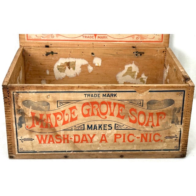 Authentic Antique American Country Store Wooden Shipping & Display Soap Box With Whimsical Mottos For Sale In Boston - Image 6 of 13