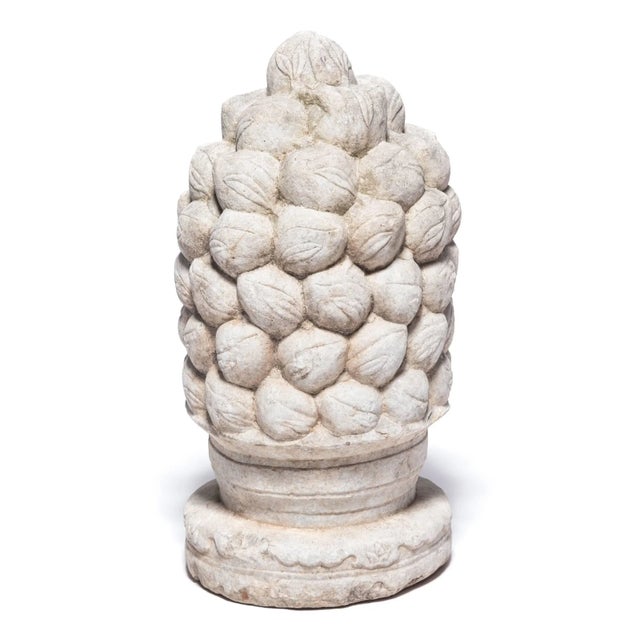 Chinese Stone Finials with Peaches and Persimmons, 17th/18th Century - A Pair For Sale - Image 9 of 12