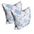2020s Set of 22'' Whimsy Blue Floral With Velvet Pillows For Sale - Image 5 of 5