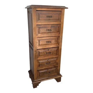20th Century Spanish Carved Pine Tuscan Six Drawers Chiffonier For Sale