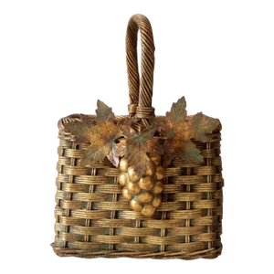 Vintage Gold Wicker Basket