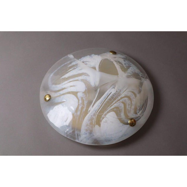 White Marble Murano Glass & Brass Wall Lamp from Hillebrand, 1970s For Sale - Image 8 of 8