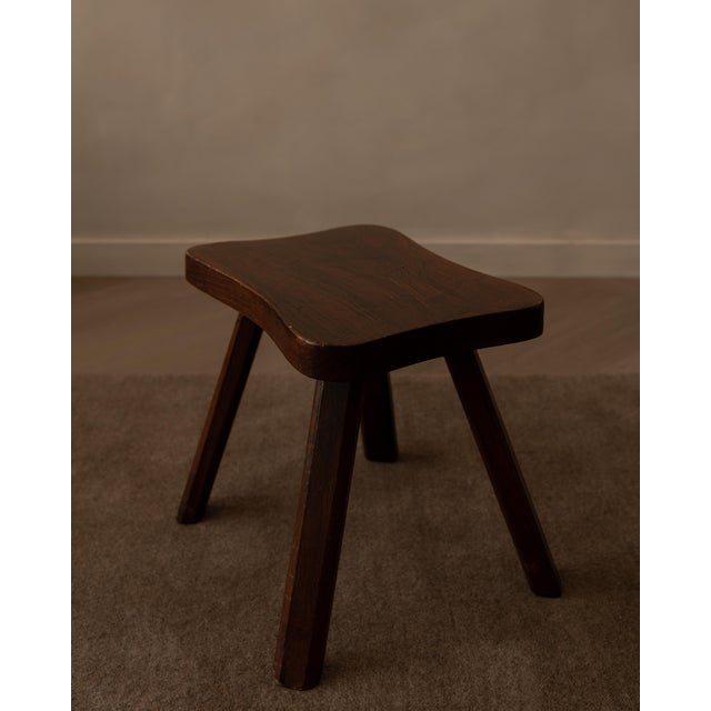 Wood Vintage Organic Shaped Wooden Stool For Sale - Image 7 of 8