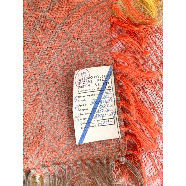 Vintage artistic Industry Poznan UL. WO SWIELK retro fringe edge home accent couch trow, lap blanket, tablecloth, couch/...