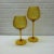 Yellow Pair Vintage 1960s Amber Blown Glass Ball Vases Candle Holders For Sale - Image 8 of 8