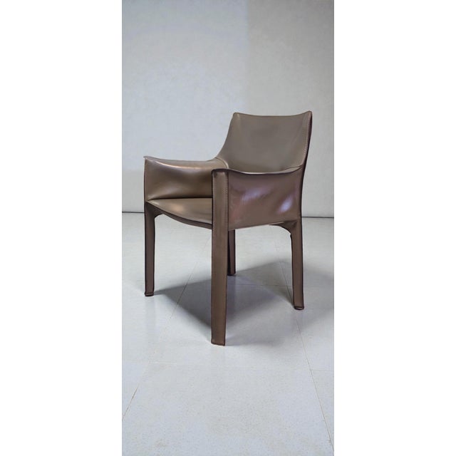 Cab 413 Armchairs in Leather by Mario Bellini for Cassina, 1990, Set of 6 For Sale - Image 16 of 18