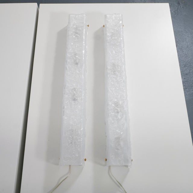 Pair of textured Murano glass sconces.