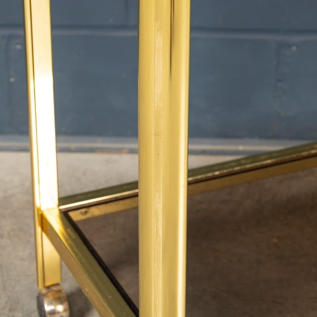 Vintage 20th Century French Gilt Brass Drinks Trolley attributed to Maison Jansen, 1970s For Sale - Image 14 of 18